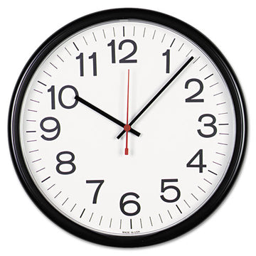 Universal® Indoor-outdoor Round Wall Clock, 13.5" Overall Diameter, Black Case, 1 Aa (sold Separately) freeshipping - TVN Wholesale